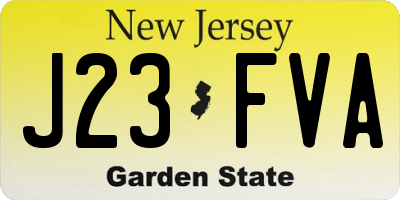 NJ license plate J23FVA