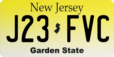 NJ license plate J23FVC