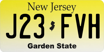 NJ license plate J23FVH