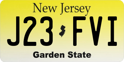 NJ license plate J23FVI