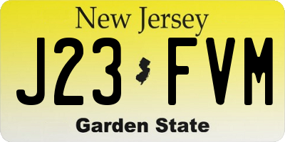 NJ license plate J23FVM