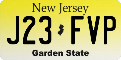 NJ license plate J23FVP