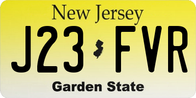 NJ license plate J23FVR