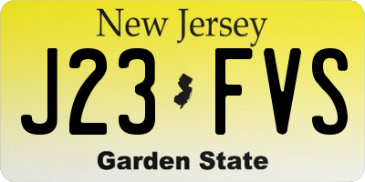 NJ license plate J23FVS