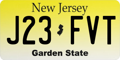 NJ license plate J23FVT