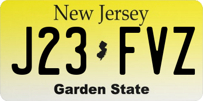 NJ license plate J23FVZ