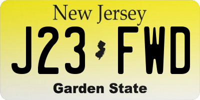 NJ license plate J23FWD