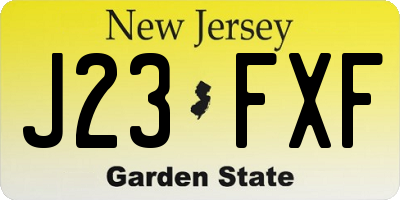 NJ license plate J23FXF