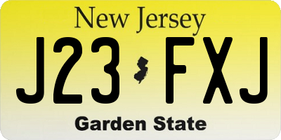 NJ license plate J23FXJ