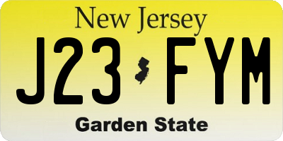 NJ license plate J23FYM