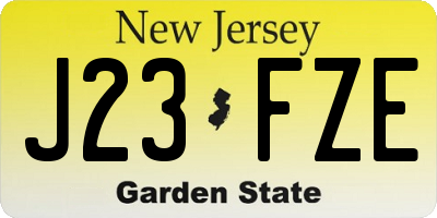 NJ license plate J23FZE