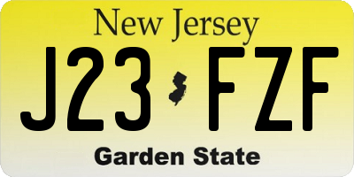 NJ license plate J23FZF