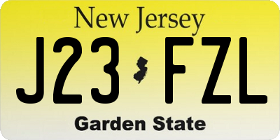 NJ license plate J23FZL