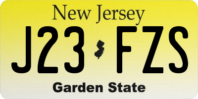 NJ license plate J23FZS
