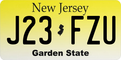 NJ license plate J23FZU