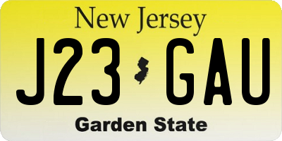NJ license plate J23GAU