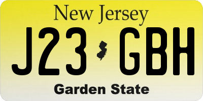NJ license plate J23GBH