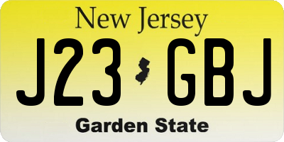 NJ license plate J23GBJ