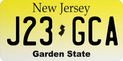 NJ license plate J23GCA