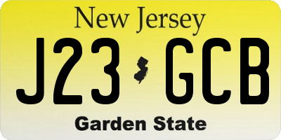 NJ license plate J23GCB