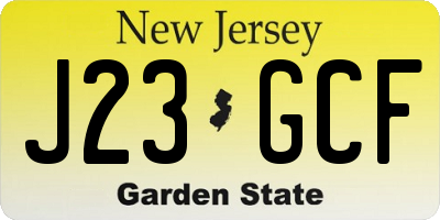 NJ license plate J23GCF