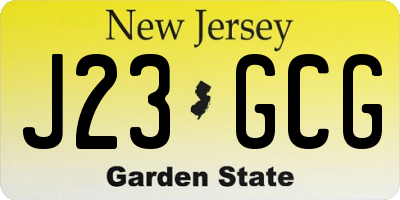 NJ license plate J23GCG