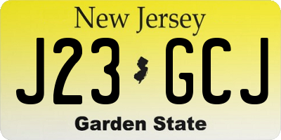 NJ license plate J23GCJ
