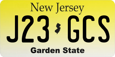 NJ license plate J23GCS