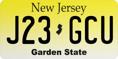 NJ license plate J23GCU