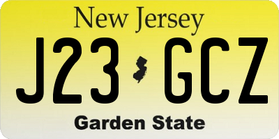 NJ license plate J23GCZ