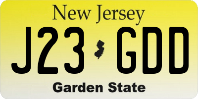 NJ license plate J23GDD