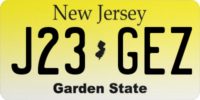 NJ license plate J23GEZ