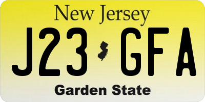 NJ license plate J23GFA