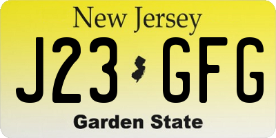 NJ license plate J23GFG