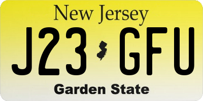 NJ license plate J23GFU