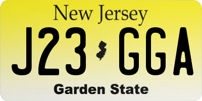 NJ license plate J23GGA