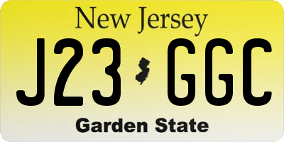 NJ license plate J23GGC
