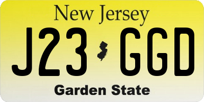 NJ license plate J23GGD