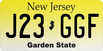 NJ license plate J23GGF