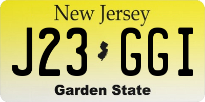 NJ license plate J23GGI