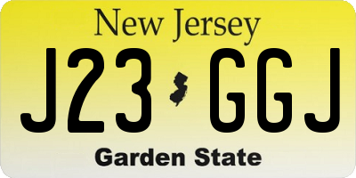NJ license plate J23GGJ