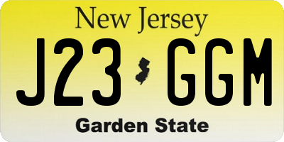 NJ license plate J23GGM
