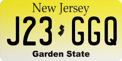 NJ license plate J23GGQ