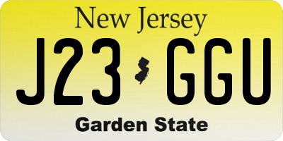 NJ license plate J23GGU