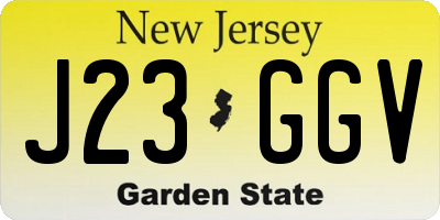 NJ license plate J23GGV