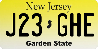 NJ license plate J23GHE