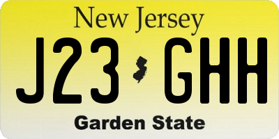 NJ license plate J23GHH