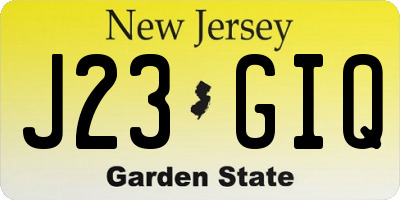 NJ license plate J23GIQ
