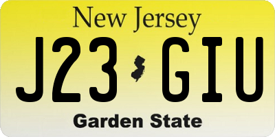 NJ license plate J23GIU