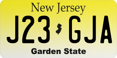 NJ license plate J23GJA